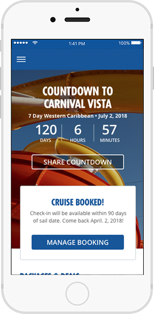Carnival Hub App Photo on iPhone